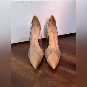 SCHUTZ - Cendi Transparent Pointed Toe Pump - tan size 6